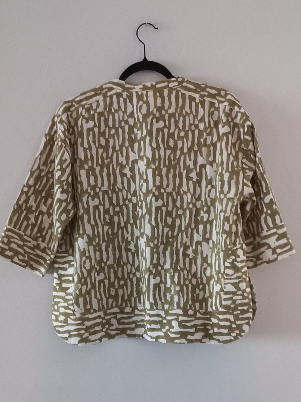 MIRTH (ANTHROPOLOGIE) cotton khaki print blouse - Picture 10 of 13